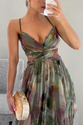 Mabel - Elegant Long Dress with Flower Print