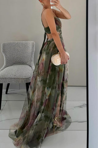 Mabel - Elegant Long Dress with Flower Print