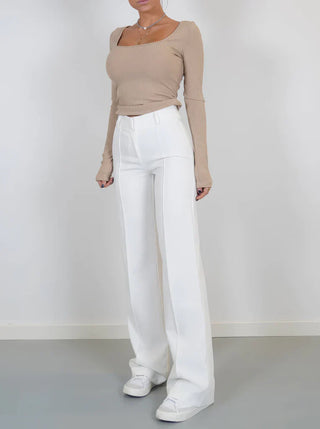 Emryn - Slim Fit Pants with Flared Pipes