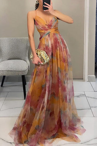 Mabel - Elegant Long Dress with Flower Print