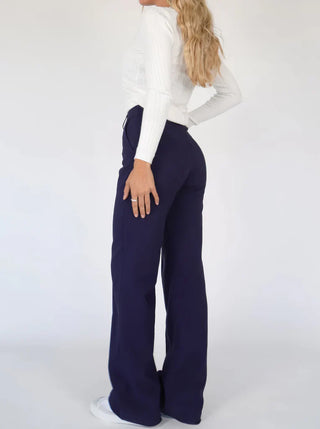 Emryn - Slim Fit Pants with Flared Pipes