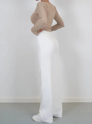 Emryn - Slim Fit Pants with Flared Pipes