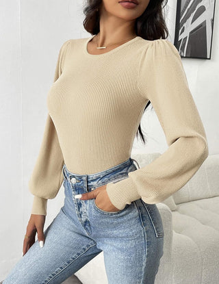 Aya - Ribbed Body Top with Long Sleeves