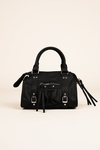 Lucy - Black Handbag with Silver Details