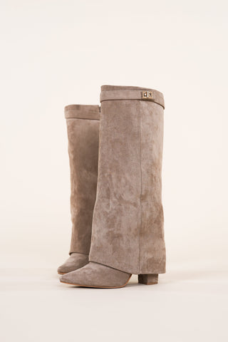 Jorja - Suede Heels with Gaiter