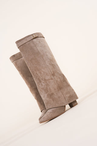 Jorja - Suede Heels with Gaiter