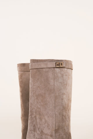 Jorja - Suede Heels with Gaiter