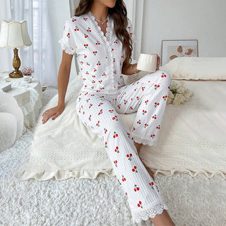 Luz - Cute Pyjama Set with Cherry Print