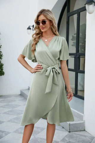 Raina - Classy Dress with Belt Design