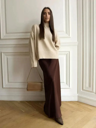 Harlee - Classy Long Satin Skirt