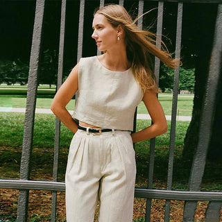 Reina - Stylish Linen Crop Top