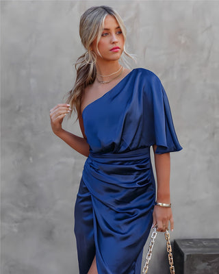 Cecelia - Classy Satin One Shoulder Dress