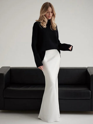 Harlee - Classy Long Satin Skirt