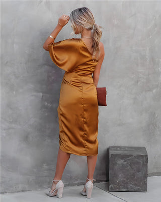 Cecelia - Classy Satin One Shoulder Dress