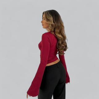 Emery - V-Neck Top with Flared Sleeves