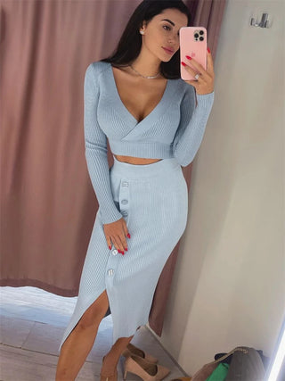 Ariana - Stylish Crop Top + Skirt Set