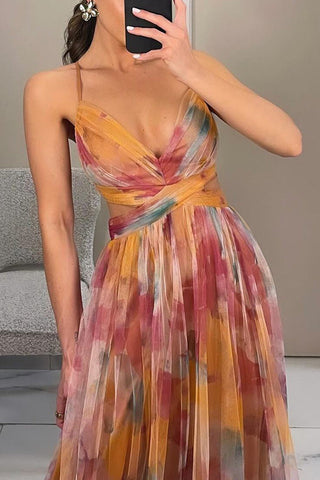 Mabel - Elegant Long Dress with Flower Print