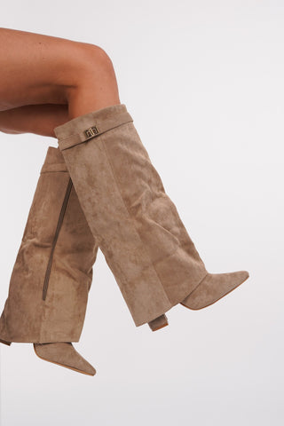 Jorja - Suede Heels with Gaiter