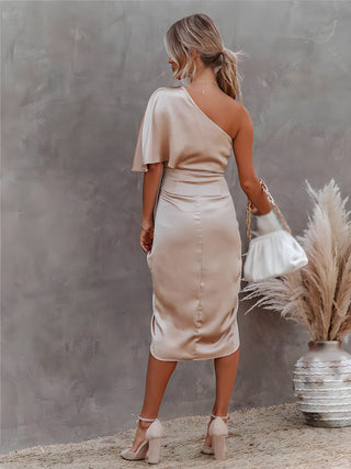 Cecelia - Classy Satin One Shoulder Dress
