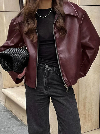 Winona - Stylish Red Leather Jacket